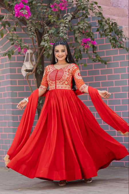 Jk Mart Embroidery work traditional gown Price in India - ANIBEY