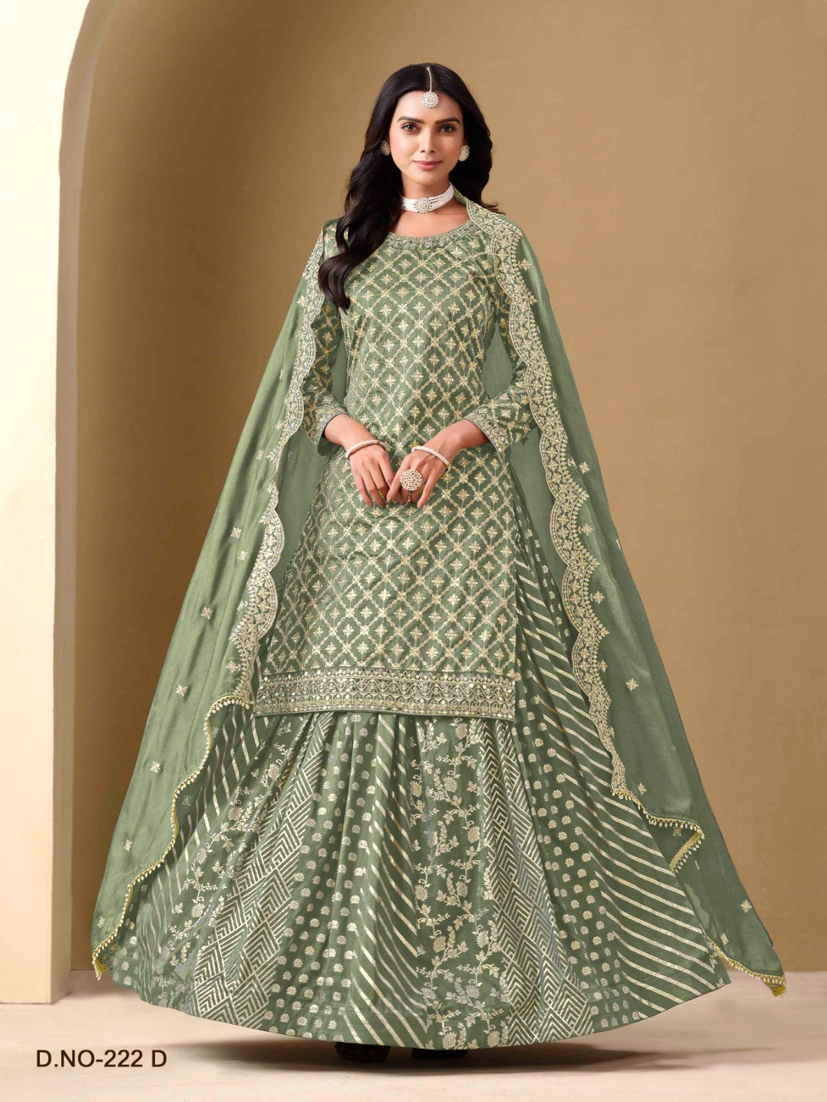 Alluring Readymade Sharara Suit Lehenga In Art Silk Fabric