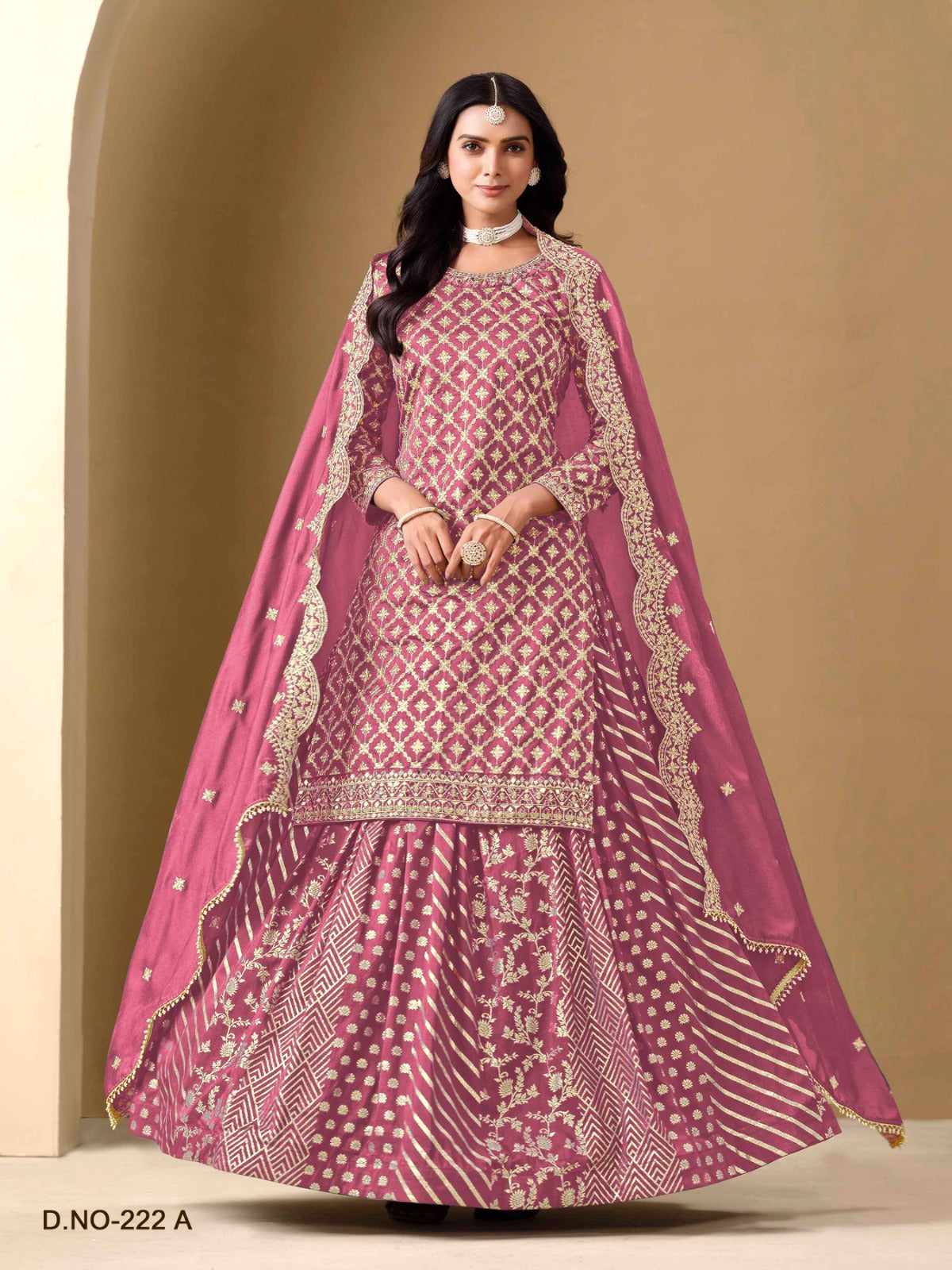 Alluring Readymade Sharara Suit Lehenga In Art Silk Fabric