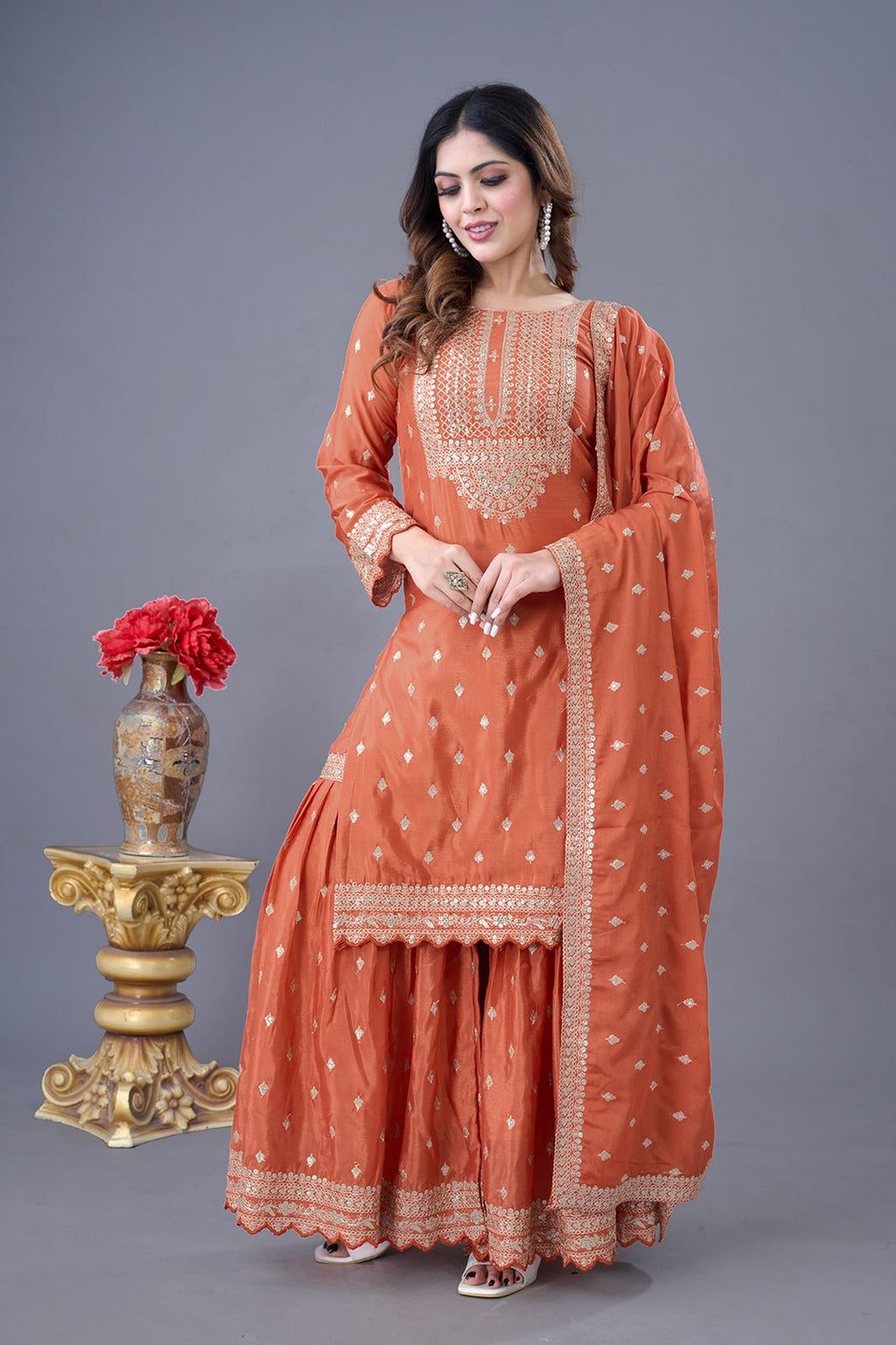 HEAVY CHINNON SILK SHARARA