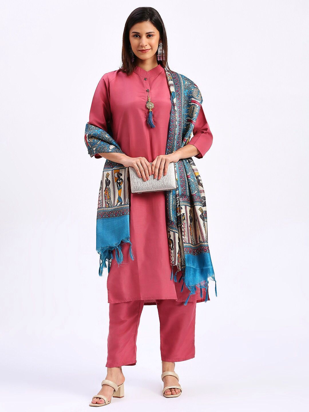 Buy Pink Kurta Suit Sets for Women by VREDEVOGEL - ANIBEY