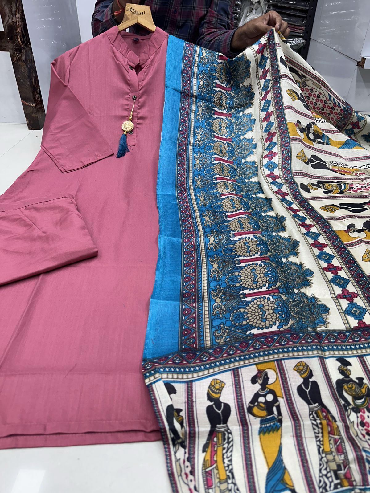 Buy Pink Kurta Suit Sets for Women by VREDEVOGEL - ANIBEY