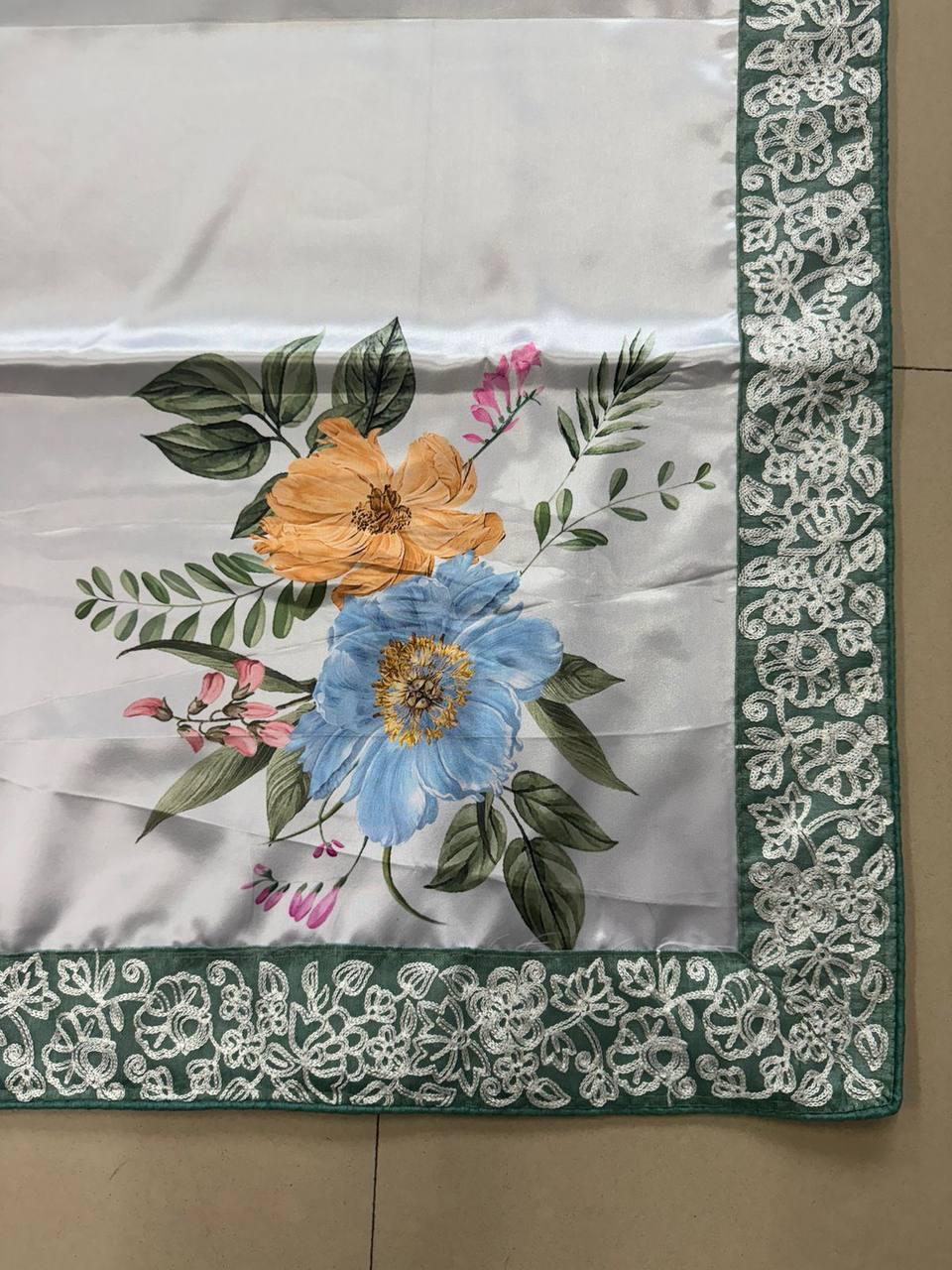 Madhuri Dixit Saree in Japan Satin With Digital Print and - ANIBEY