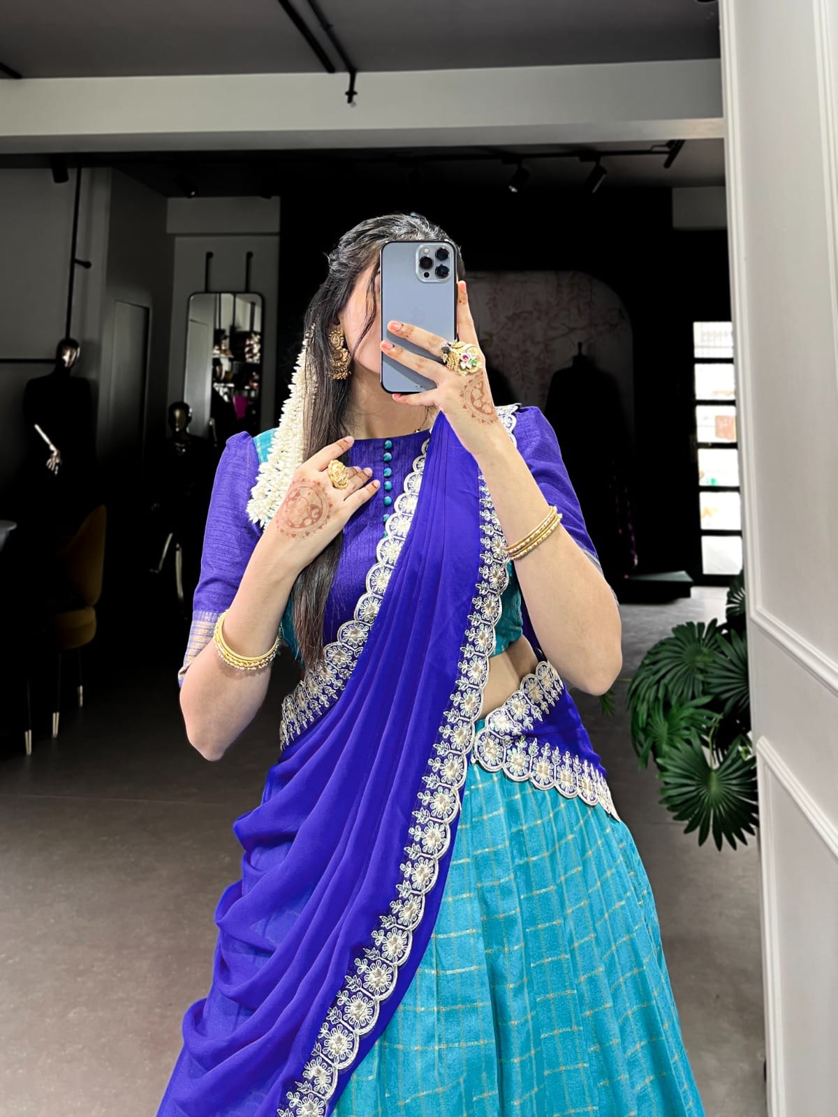 ANVESHA Chex With Zari Weaving Work Lehenga SET - ANIBEY