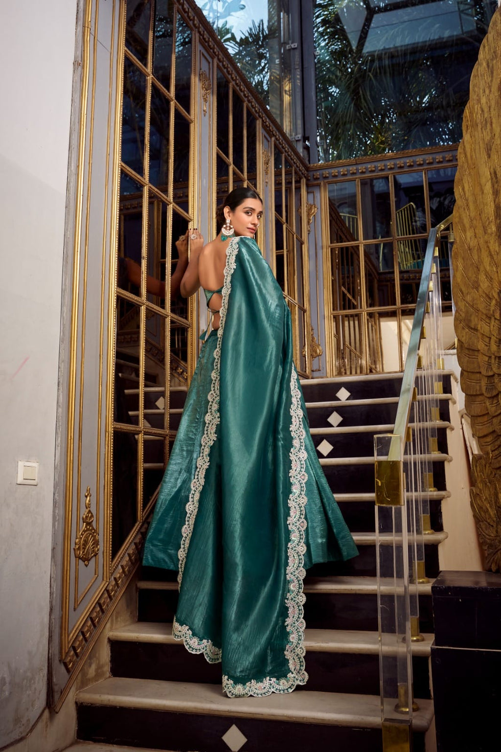 Multicolor italian silk digital printed croMulticap top lehenga - ANIBEY