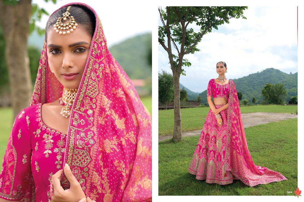 Shaded Multi Color Peach and Yellow Beautiful Traditional - ANIBEY