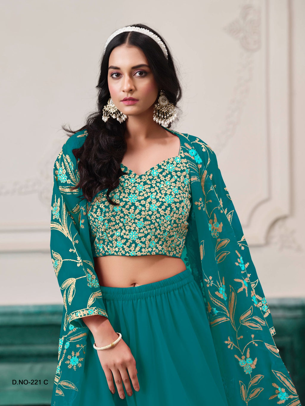 SIYA LIFESTYLE Embroidered Semi Stitched Lehenga Choli - - ANIBEY