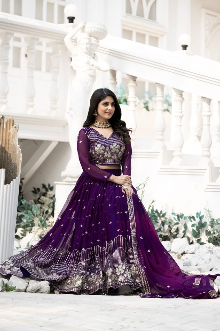 Zircon Diamond Work Net Lehenga Choli