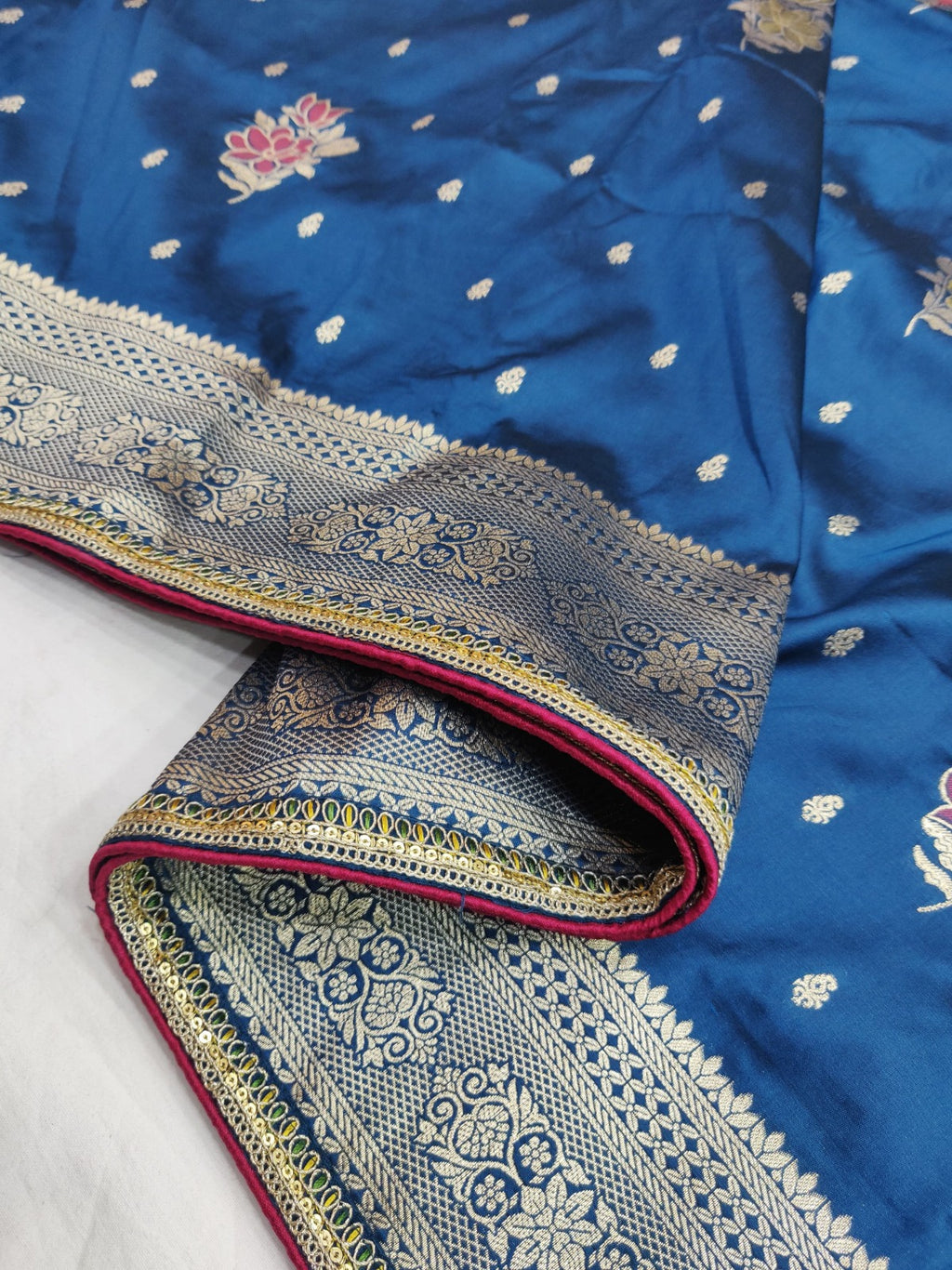 Latest Exclusive Banarasi Saree Satin Silk Embroidery With - ANIBEY