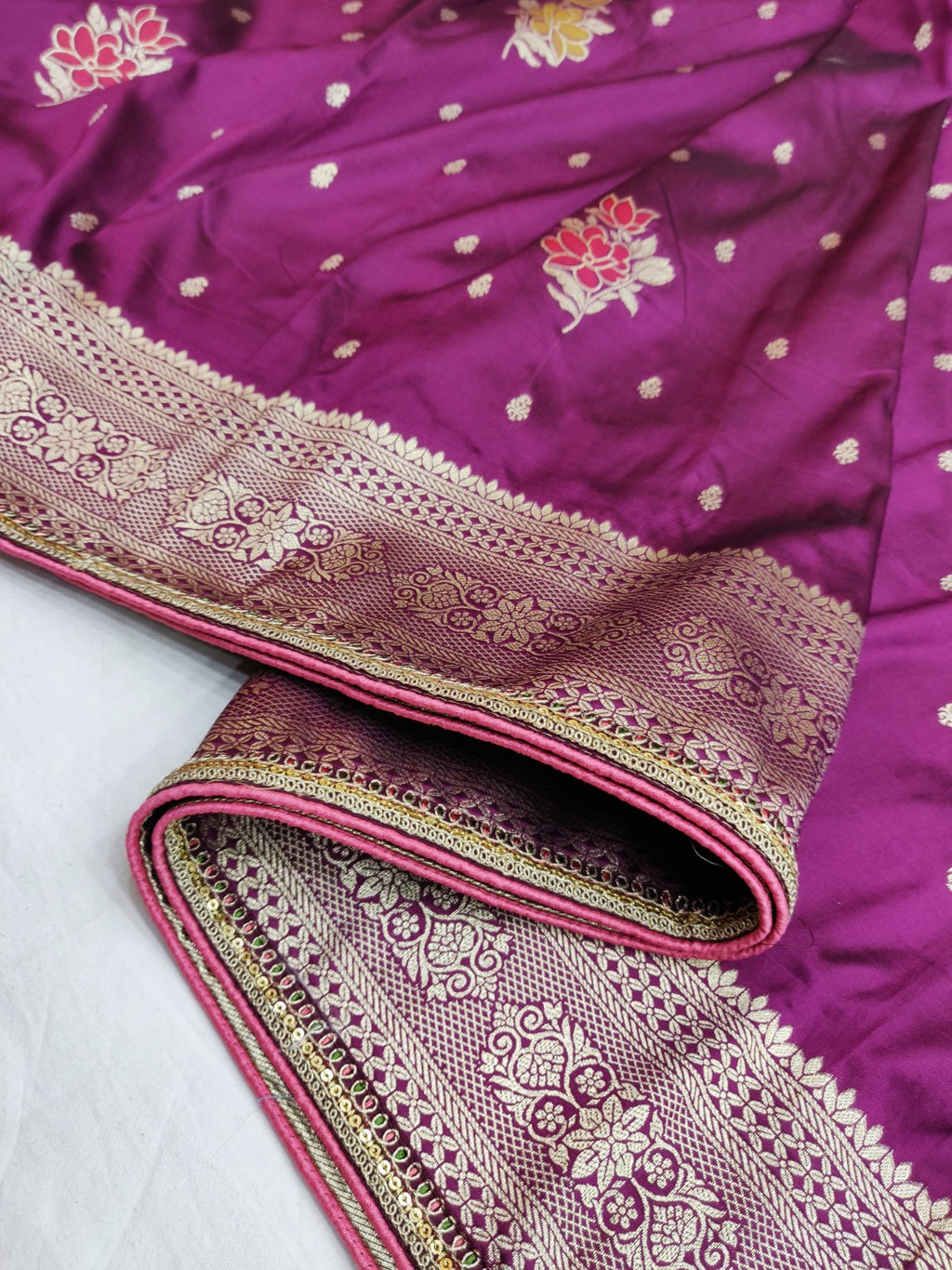Latest Exclusive Banarasi Saree Satin Silk Embroidery With - ANIBEY