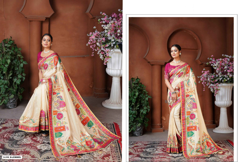 Woven Dola Silk Designer Saree – Jodhpuri Galax - ANIBEY