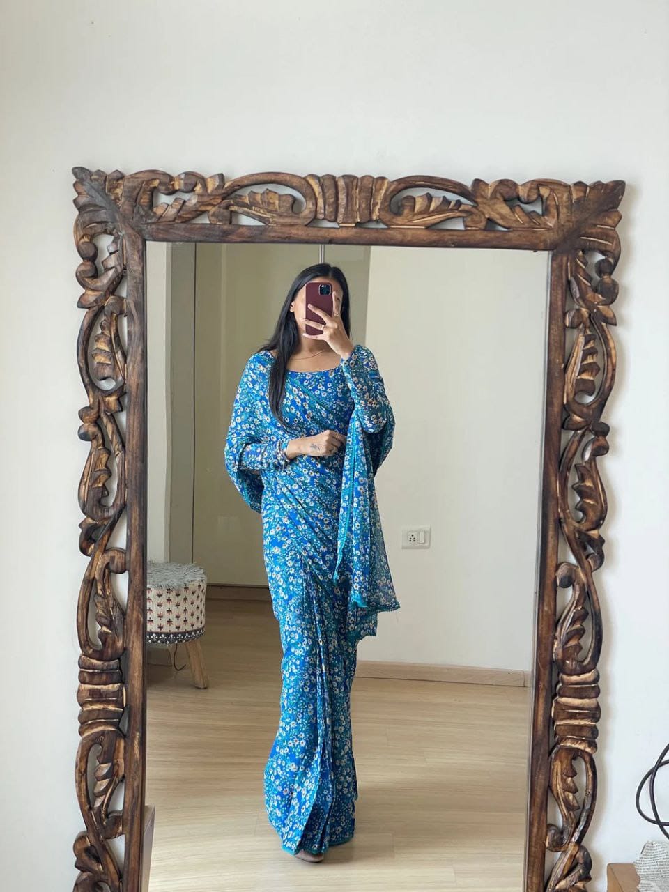 Buy Stylescope Women's Georgette Floral Printed Lace