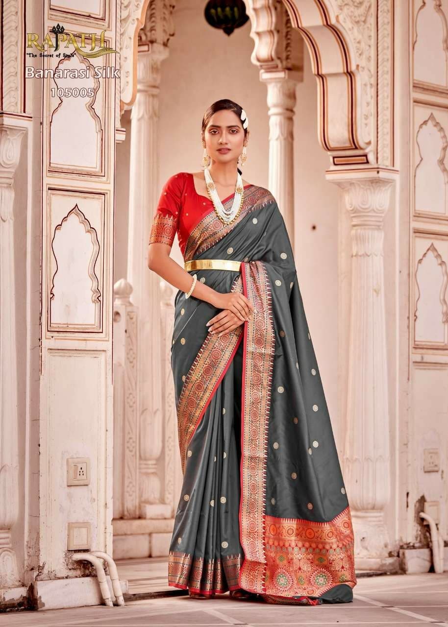 Indian Saree Traditional Banarasi Silk - ANIBEY