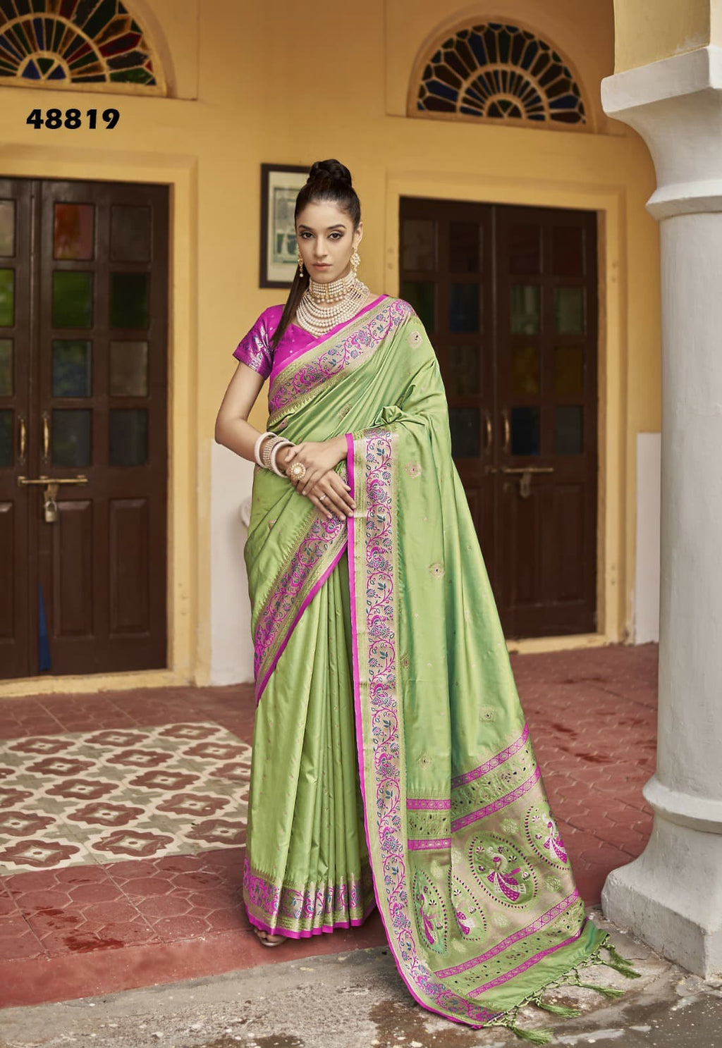 Indian Saree Traditional Banarasi Silk - ANIBEY