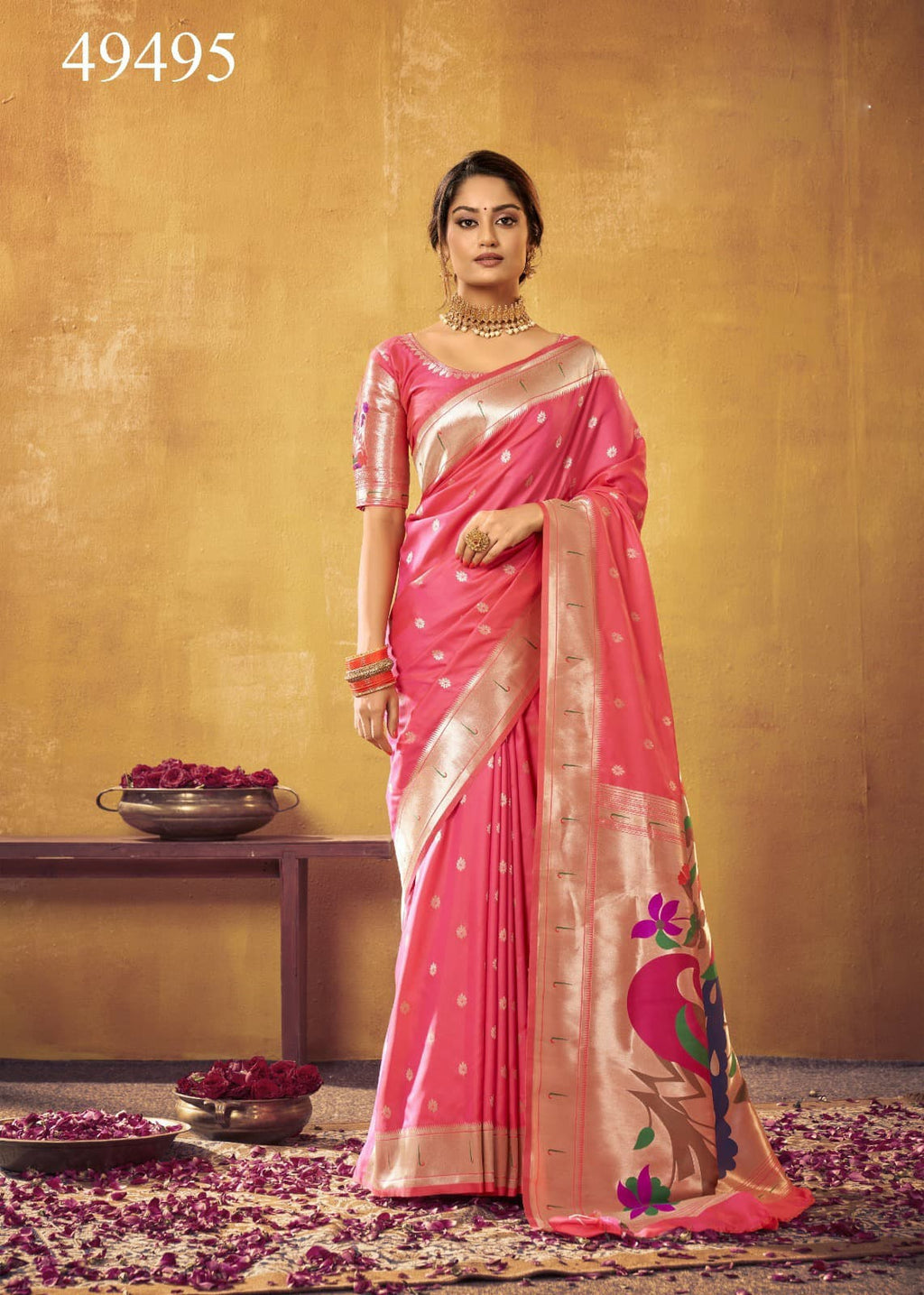 Indian Saree Traditional Banarasi Silk - ANIBEY