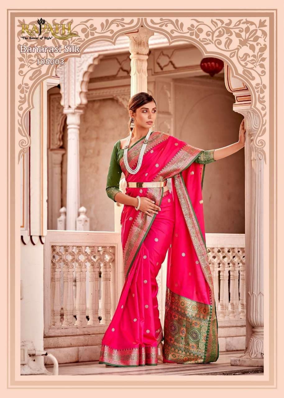 Indian Saree Traditional Banarasi Silk - ANIBEY