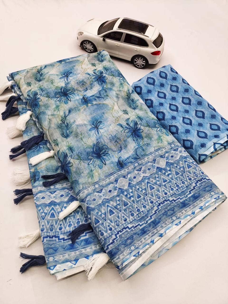 Buy Murti Creation Women's Lucknowi Linen cotton Saree - ANIBEY