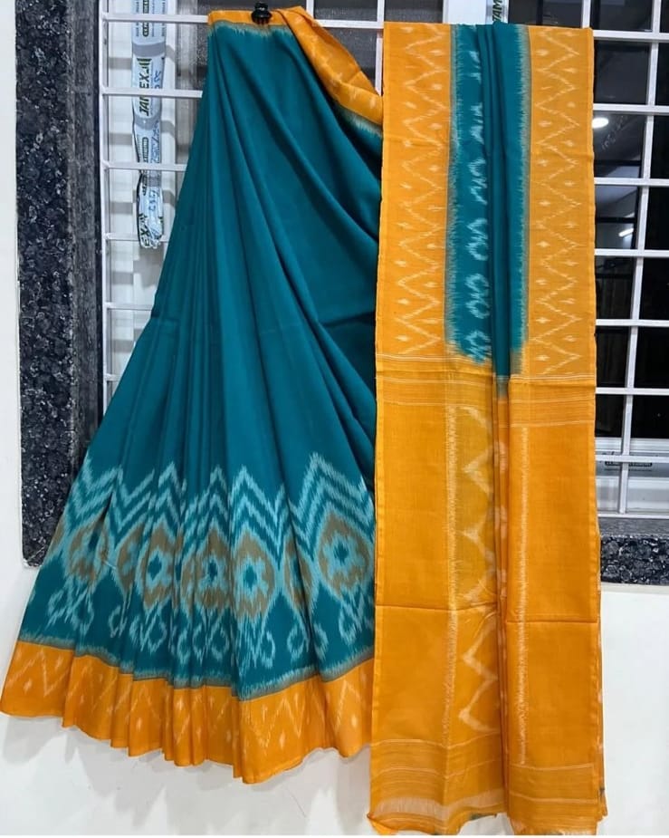 Soft, flowy Linen silk cotton sarees with all over Batik - ANIBEY