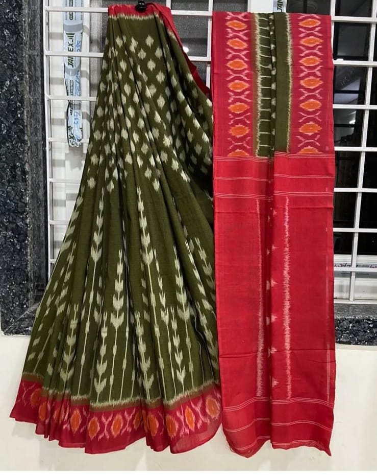 Soft, flowy Linen silk cotton sarees with all over Batik - ANIBEY