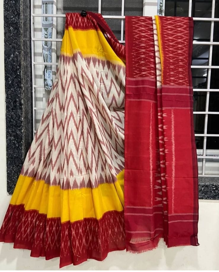Soft, flowy Linen silk cotton sarees with all over Batik - ANIBEY