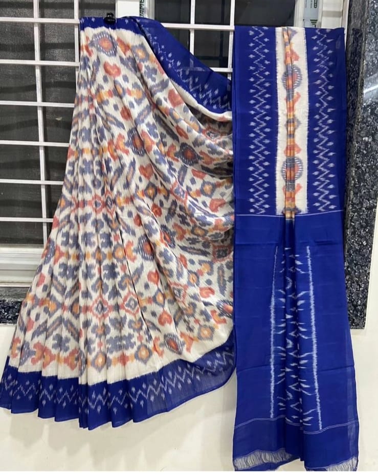 Soft, flowy Linen silk cotton sarees with all over Batik - ANIBEY