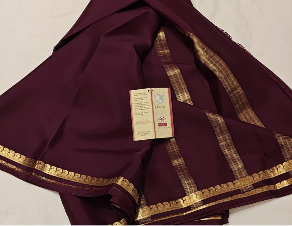 Mysore Silk Saree For Women's With Blouse Piece - ANIBEY