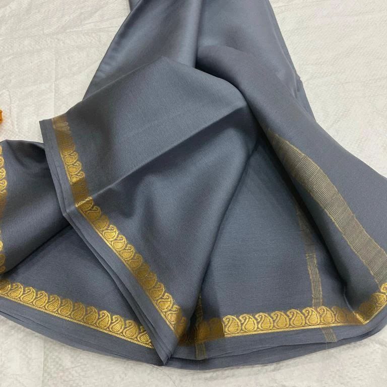Mysore Silk Saree For Women's With Blouse Piece - ANIBEY