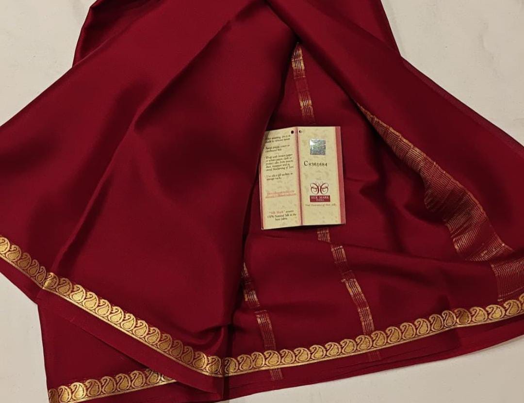 Mysore Silk Saree For Women's With Blouse Piece - ANIBEY