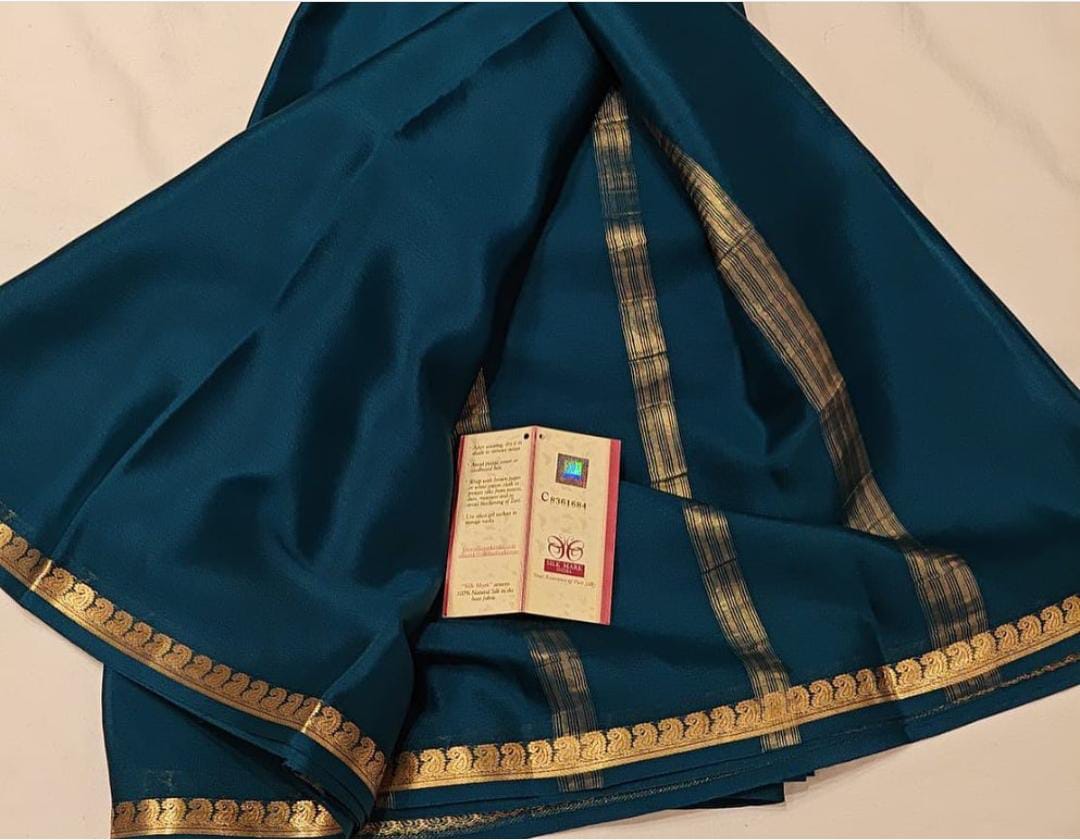 Mysore Silk Saree For Women's With Blouse Piece - ANIBEY