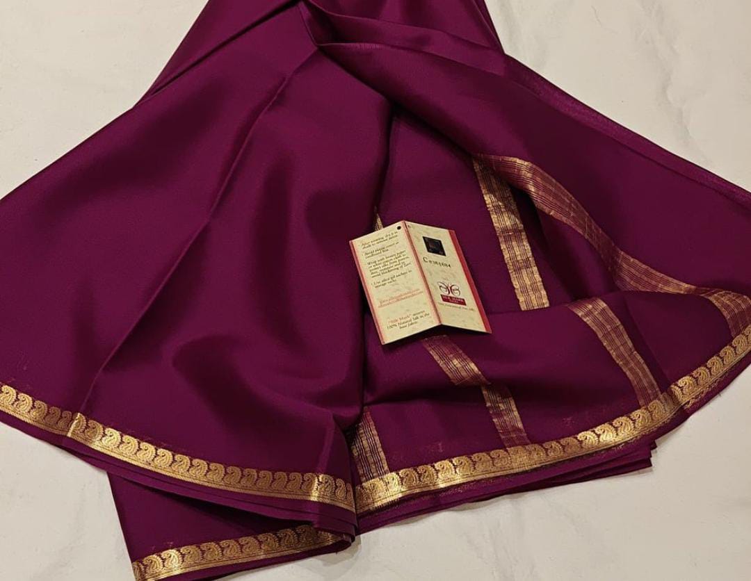 Mysore Silk Saree For Women's With Blouse Piece - ANIBEY