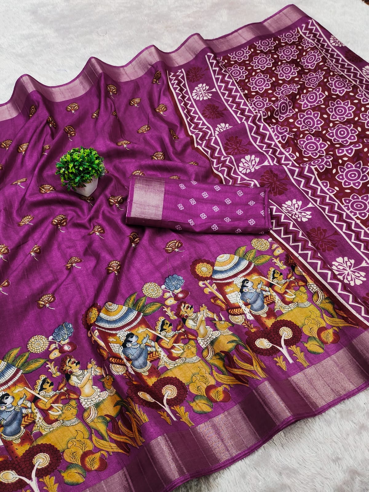 NEW DESIGN DOLA SILK FABRIC SAREE. WITH JEQURD - ANIBEY