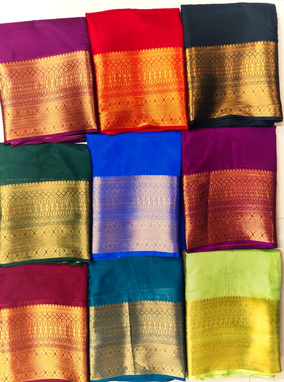 Semi-Mysore silk sarees {CHIIFON SAREE ) - ANIBEY