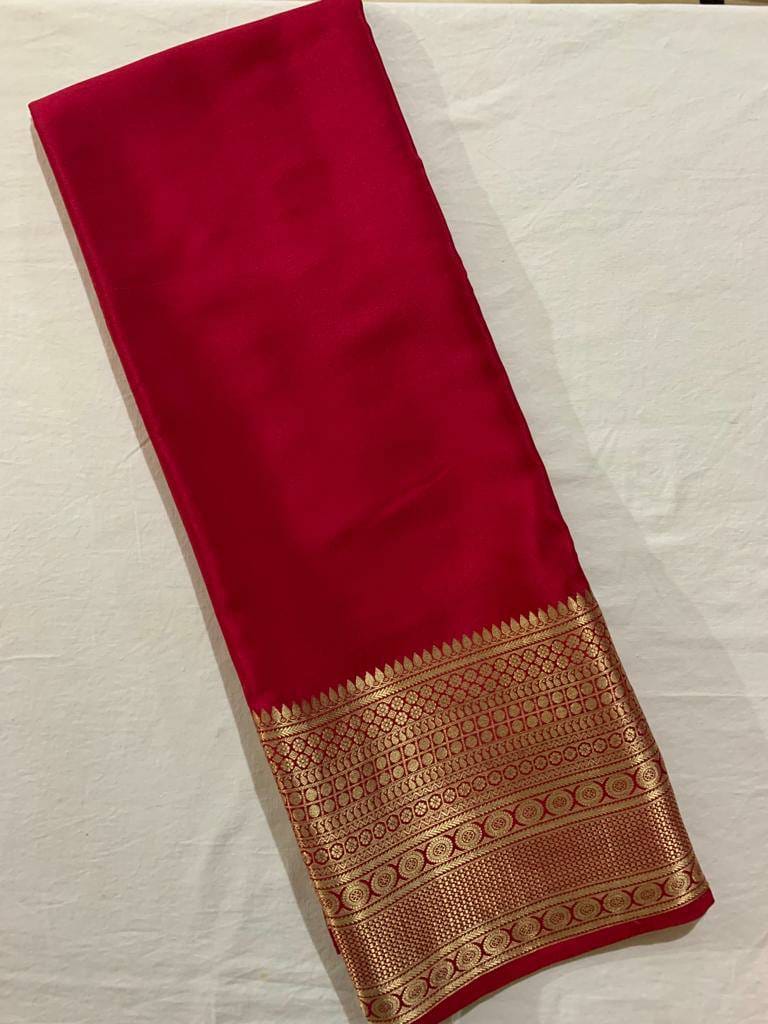 Semi-Mysore silk sarees {CHIIFON SAREE ) - ANIBEY