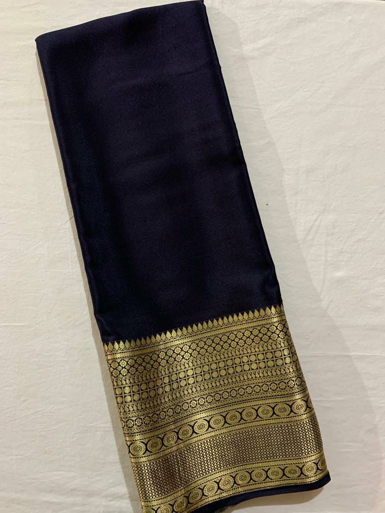 Semi-Mysore silk sarees {CHIIFON SAREE ) - ANIBEY