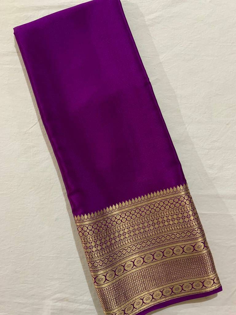 Semi-Mysore silk sarees {CHIIFON SAREE ) - ANIBEY