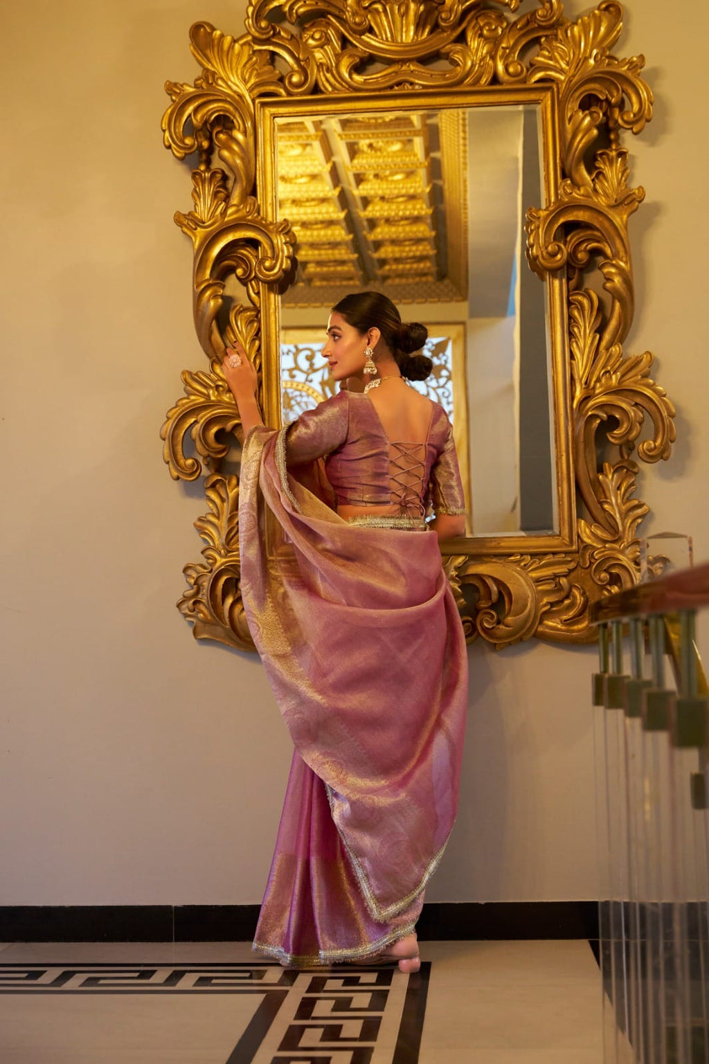 Buy Mitera Zari Woven Floral Organza Saree - Sarees for - ANIBEY