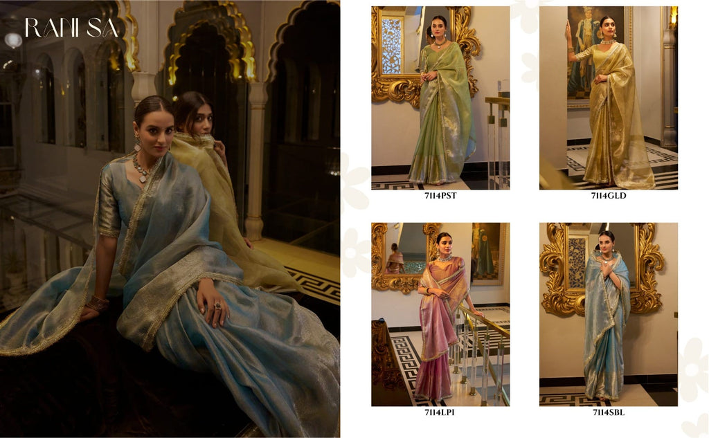 Buy Mitera Zari Woven Floral Organza Saree - Sarees for - ANIBEY