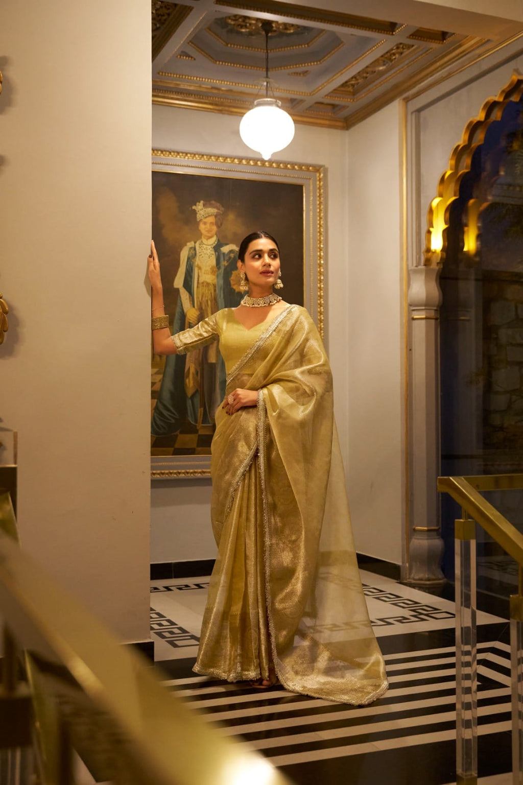 Buy Mitera Zari Woven Floral Organza Saree - Sarees for - ANIBEY