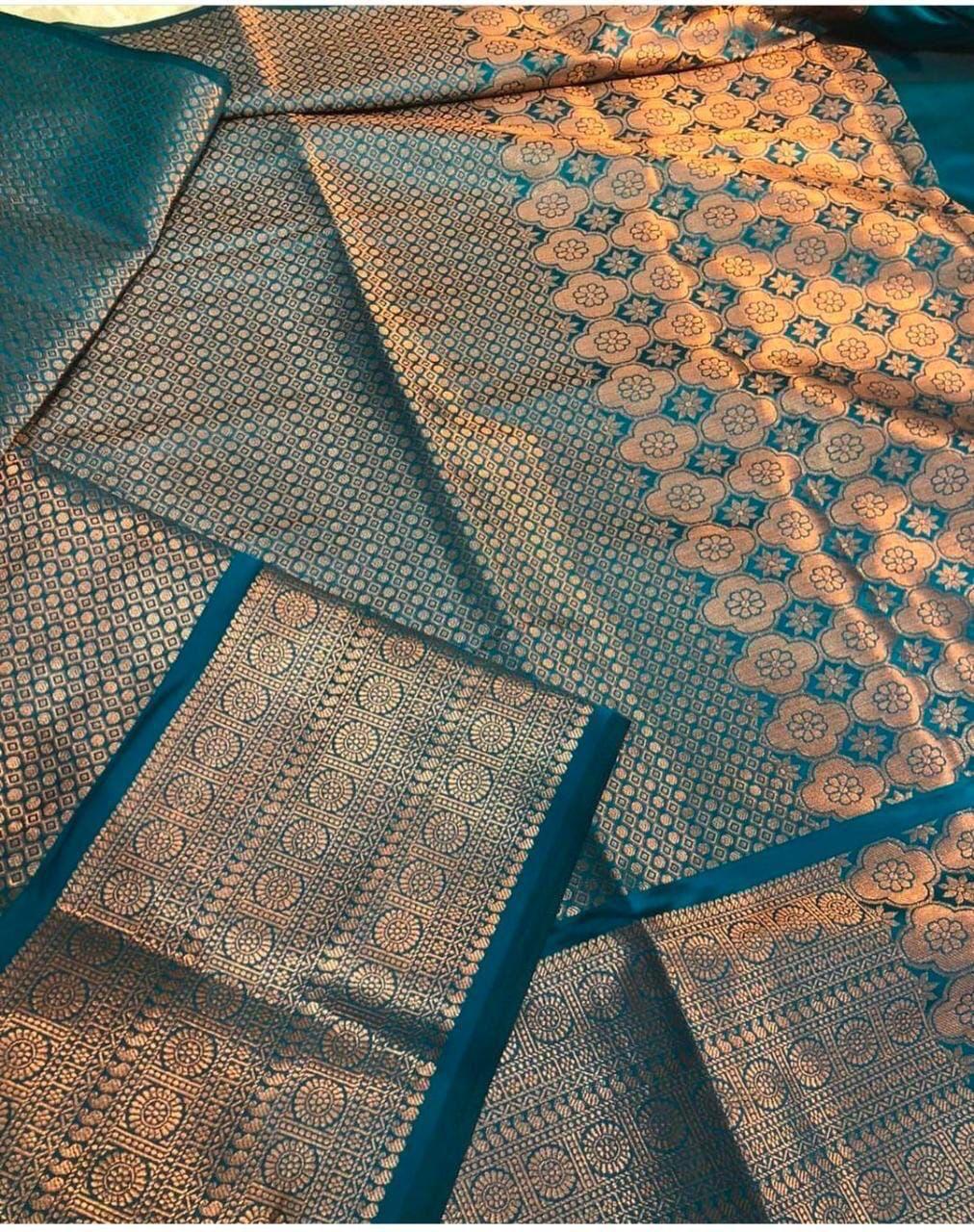 Buy SGF11 Women's Kanjivaram Pure Soft Silk Saree Pure Silver - ANIBEY