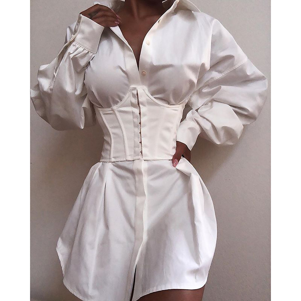 Women's Deep V Waist Dress - ANIBEY
