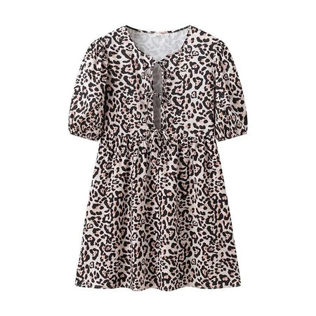 Lacing Mid-length Solid Color Shirt Dress Women - ANIBEY