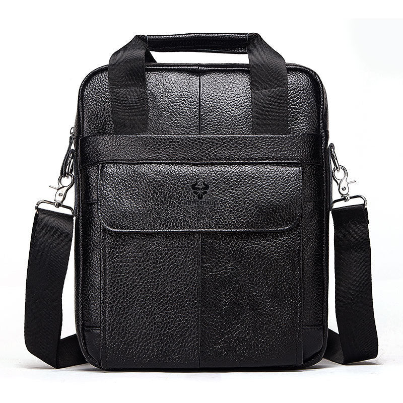 Hummer Business Commute Genuine Leather Men's Business Messenger Bag - ANIBEY