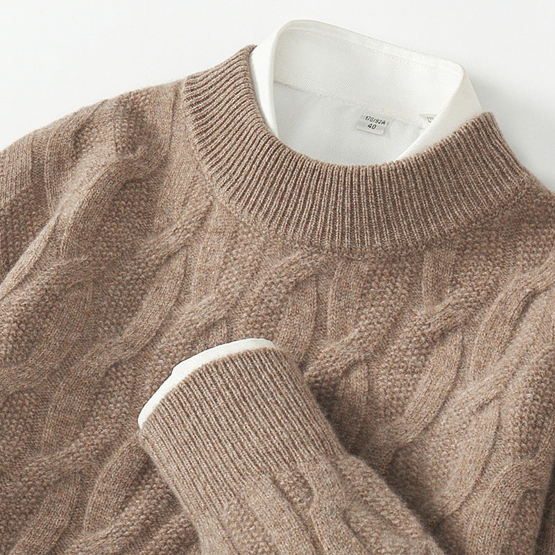 Men's Round-neck Thick Pullover Sweater - ANIBEY