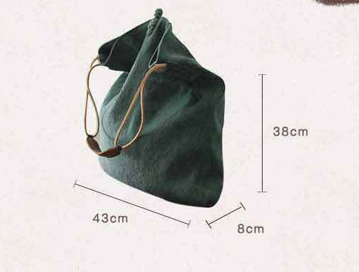 Casual One-shoulder Literary Hand Cloth Bag Handmade Disc Buckle Large Capacity - ANIBEY