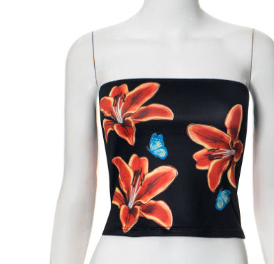 Fashion Style Cool Straight Spray Tube Top