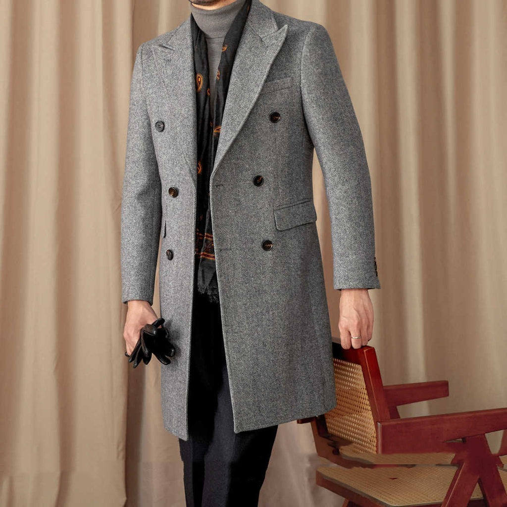 Italian Slim-Fit Warm Trench Coat For Men - ANIBEY