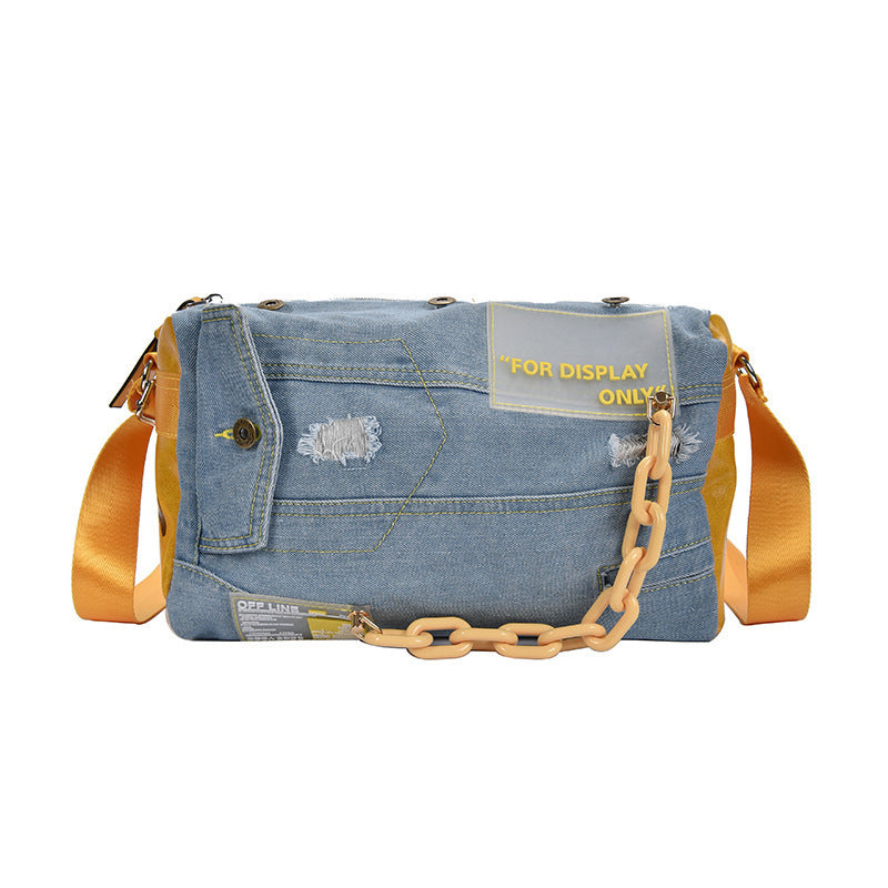 Denim Women's One-shoulder Yoga Sports Bag - ANIBEY