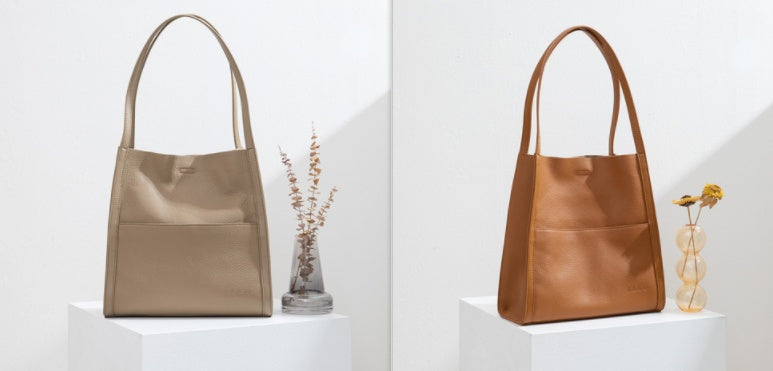 Leather Tote Large Capacity Shoulder Bag - ANIBEY