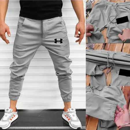 Lycra Track Pant for Men (Grey, M) - ANIBEY