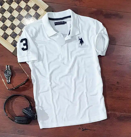 Half Sleeves Casual T-shirt for Men (White, L) - ANIBEY